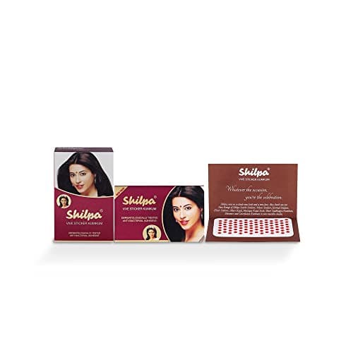 Shilpa Vive Sticker Kumkum Bindi (8, Red) (Box Contains 15 Packs) 4