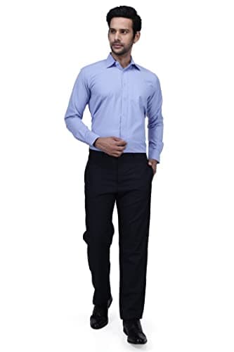 UNIFORM CRAFT ® - Mens formal Front Office Shirt, Ideal of male Nurses, Doctors, Hospital Staff, Housekeeping Staff (Light Blue, S-38 SIZE) 5