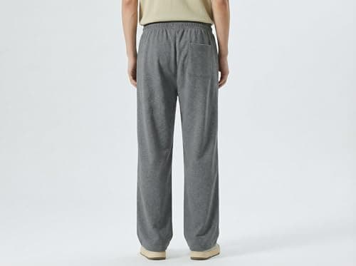 Men's Printed Sweatpants, Drawstring Waist, Straight Leg, Casual Street Style (in, Alpha, M, Regular, Grey) 4