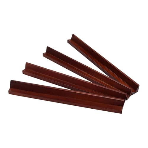 UJEAVETTE 4Pcs Wooden Mahjong Tiles Racks Mahjong Tool for Holiday Home 230x20mm 4