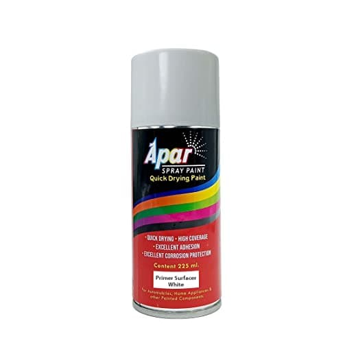 APAR Spray paint Primer Surfacer White -225 ml (Pack of 1), For Car, Bike,Scooty, Cycle, Wood, Plastics and Metal Items, Furnitures and industrial parts
