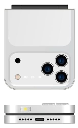 Snexian Latest Rock Z Flip Dual Sim |Keypad Mobile| with 2.4" Display |Flip|Fold| Call & SMS Indicator |Glass Back Panel|BT Dialer|Voice Changer |Long Lasting Battery|Camera|Feature Phone| White 3