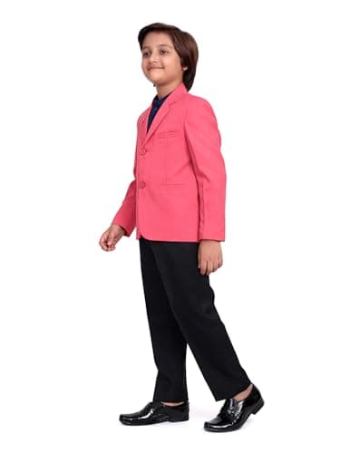 Earth Conscious Boys Blazer | Peach Full Sleeve Casual Blazer for Kids | Premium Coat for Weddings & Occasions | Stylish Clothes for Boys 5-6 Years 3