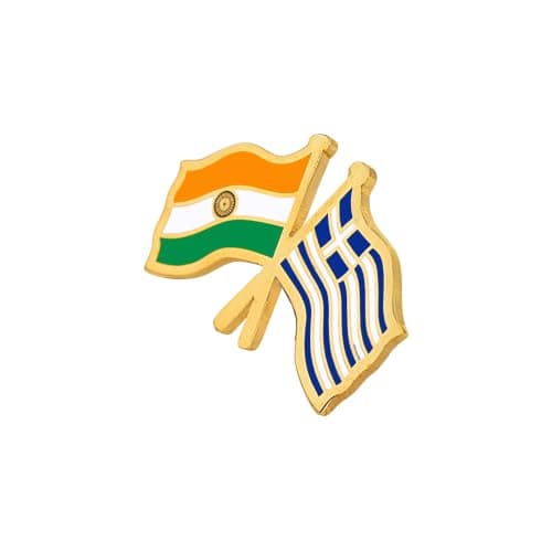 India & Greece Twin Flag Brass Lapel Pin | Premium Enamel Brooch for Men & Women | National Friendship Badge | Suit, Blazer & Jacket Accessory | Patriotic Gift, Flag Pin for Events & Functions 4