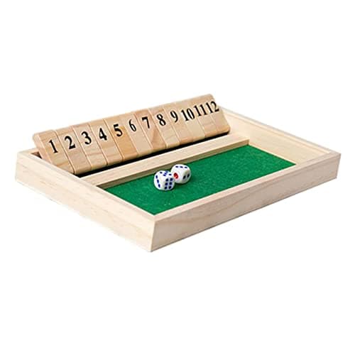 FASHIONMYDAY Shut The Box Game - 12 Numbers Wooden Dice Game Game Family Traditional Game 3