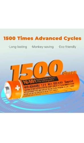 1.2V AAA 830mAh Ni-MH Rechargeable Battery for Cordless Phones (Pack of 2) 2