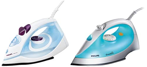 Philips GC1905 1440-Watt Steam Iron with Spray (Blue) + Philips GC1011 1200-Watt Steam Iron (Color May Vary)