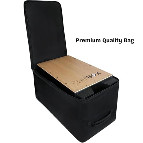 Clapbox Cajon Bag - Universal Size for all Cajons, 10 mm Padding (H:50cm W:30cm L:30cm) - Standard Size, Cajon Gig Bag with Carry Handle and Shoulder Straps 3