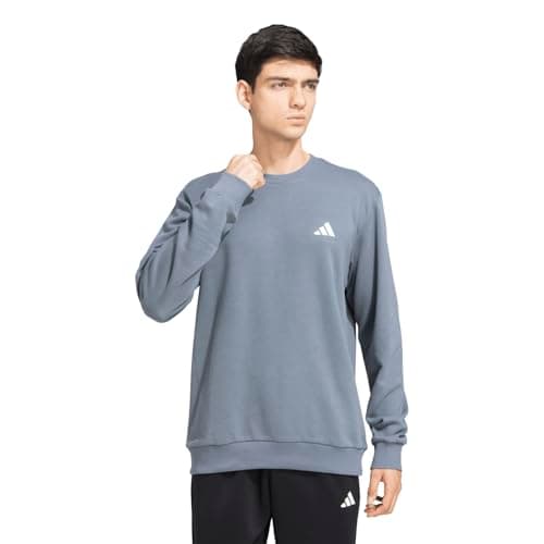 adidas Men's M Crew Logo Sw Sports Sweatshirts, Black, Large
