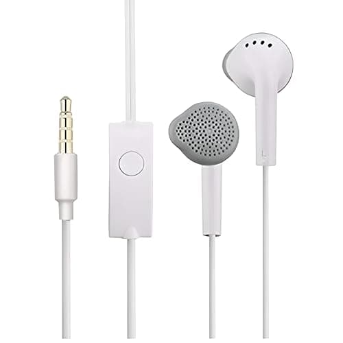 Original Wired Samsung Galaxy Earphones for All Samsung Smartphones with Mic | Pure Bass Sound | One Button Multi Function Remote | Comfort fit- White 3