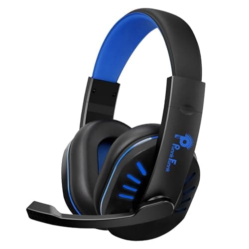 PunnkFunnk VenomHunt Gaming Headset Multi-Platform Compatible with PS4, Xbox One, PC, Nintendo Switch, Mobile, 50mm Surround Sound, Noise-Canceling Mic, LED Lights(Blue)