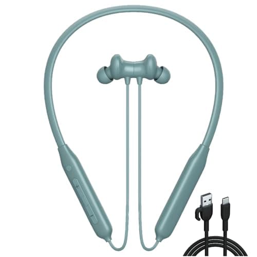 FD1 Bluetooth Neckband Wireless Earphones with Magnetic Earbuds, Sweat-Resistant, All-Day Battery Life (Green)