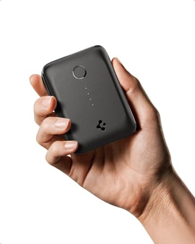 Spigen ArcPack 10000mAh Power Bank, 30.0W Fast Charging, 1 USB-C Port, 1 USB-A Port (C to C Cable Included) - (ABS + PC | Black)