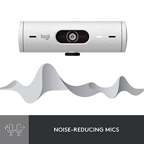 Logitech Brio 500 Full HD Webcam with Auto Light Correction, Show Mode, Dual Noise Reduction Mics, Webcam Privacy Cover, Works with Microsoft Teams, Google Meet, Zoom, USB-C Cable - White 4