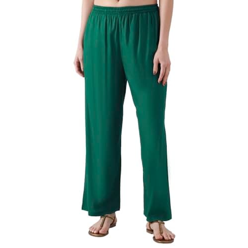 Biba Women Green Straight Palazzos_XXL