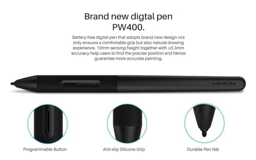 Huion Inspiroy RTM-500 Graphics Drawing Pen Tablet | Support - MacOS, Windows & Android | Working Area (8.7 x 5.4inch) | Battery Free Stylus PW400 | 8192 Pressure Sensitivity - Black (Medium) 4