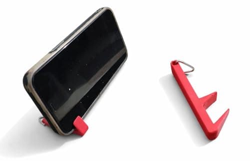 B2V INDIA Red Keychain Mobile Stand, Portable Phone Holder with Metal Ring, Desk Stand