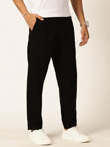 Thomas Scott Men 100% Cotton Straight Fit Chino Trouser (Black, 32) 3