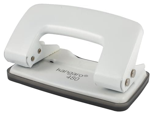 Kangaro Desk Essentials DP-480 2 Hole Heavy Duty Metal Paper Punch | Removable Chip Tray | 12 Sheets Capacity | Office Essentials | Pack of 1 | Color May Vary