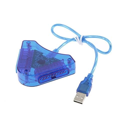 GAMENOPHOBIA PS2 Gamepad to PC - 2 Player Converter to Play Gamepad on Computer - USB Joypad Converter for Upto 2 Controllers - PS2 to PC USB