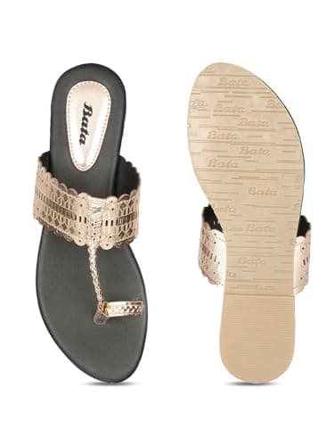 Bata Metallic Tr E Women's Rose Gold Flat Sandals - 8 UK (5715831) 4