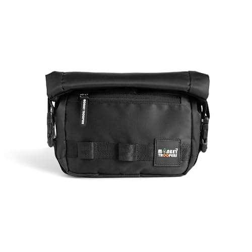 MONKEY TROOPERS Radiant Waist Bags for Men Women- Premium Stitching, Branded Zippers, Water Resistant Pocket, Fanny Pack for Hiking Travel, Lightweight & Tough, Quick-Access Pocket (Black) 5