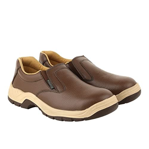 Liberty Warrior Lightweight Slip On Safety Shoes for Man | 3003-123 | Steel Toe Cap | Antislip & Water Resistant | Double Density, Antistatic & Abrasion Resistance | Black & Brown | Size 5-11 UK