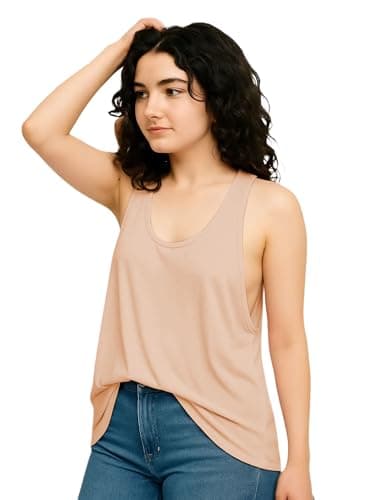 THE BLAZZE Regular Fit Sleeveless Tank Top - Women's Soft & Breathable Cotton Activewear 1005 NB25 Beige 4XL 5