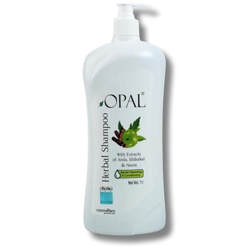 OPAL Herbal Hair Shampoo 1 Litre with Amla, Shikakai & Neem | Paraben Free Shampoo for frizzy and dry hair| Helpful for Hair Growth & Hair fall Control| Herbal Shampoo for Men & Women