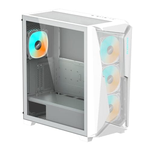 GIGABYTE C301 Glass White - White Mid Tower PC Gaming Case, Tempered Glass, USB Type-C, 4X ARBG Fans Included (GB-C301GW) 2
