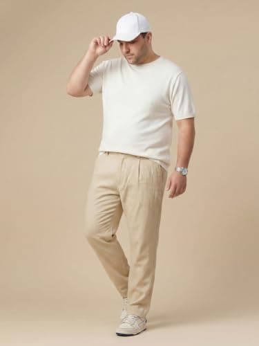 Thomas Scott Men | Plus Size | Straight Fit | Easy Wash | Solid | 4 Pockets Design | Woven Fabric | Chinos Trouser (TSB137_Khaki_44) 4