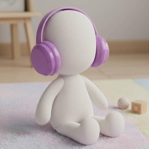 Ojiva® Cute Design 17cm Cotton Doll Accessory Miniature Doll Headphones Ideal Gift PVC Toy Headset Lightweight for Children, Dollhouse Play, Red, S|Dolls & Bears 5