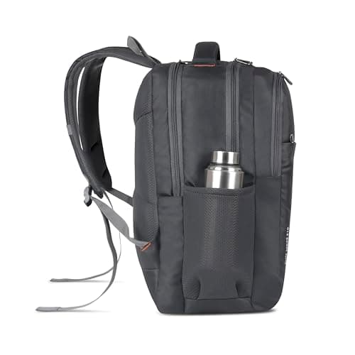 FABCO S 210 Backpack Bag for Men and Women with 3 Compartments and 1 Front Pocket Soft Padded Back Laptop Compartment Organizer Pocket School College Office Travel Backpack Grey 5