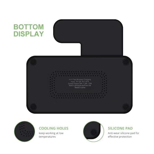 Navdevi Wireless Fast Charging 4 in 1 Foldable 40W Multi-Function Dock Stand Station Charger Compatible with iPhones, iWatch, Airpods, Apple Pencil 3