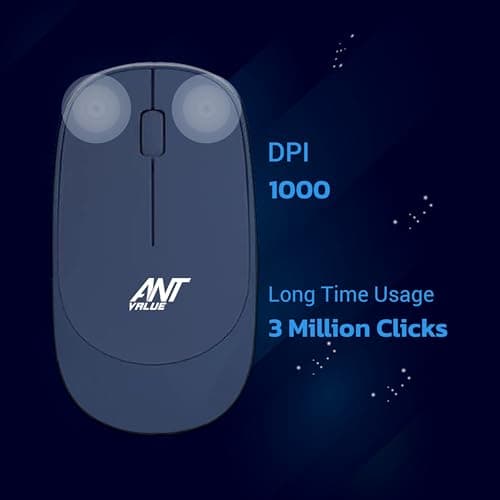 Ant Value FKBRI05 Wireless Keyboard Mouse Combo - 2.4Ghz Aesthetic Quiet Keyboard and Mouse Wireless - 104 Keys Full Size Ultra-Thin Keyboard for Laptop, Computer, PC, Notebook, Windows, Mac OS (Blue) 2