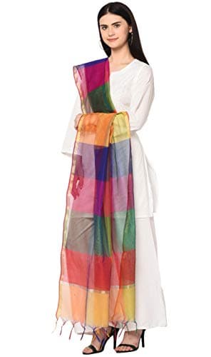 Weavers Villa Women's Cotton Silk Multicolor Dupatta (2 Meters) 4