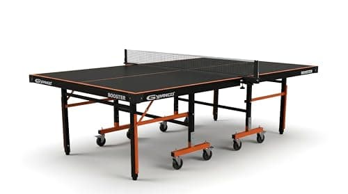 GYMNCO BoosterTable Tennis Table with Levellers Top 19 mm (E-1 Grade TT Table with 2 TT Racket, Cover & Balls)(19 MM New Booster) (Black)