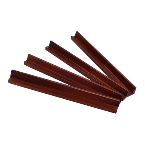 UJEAVETTE 4Pcs Wooden Mahjong Tiles Racks Mahjong Tool for Holiday Home 230x20mm 5