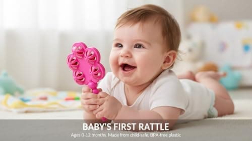 RIYESTO TOYS Baby Products Toys 4 Pcs Rattle Set Jhunjhuna Toy for New Born Baby Gifts Toy for Babies Colorful Attractive Plastic Non-Toxic (Set of 4) 3