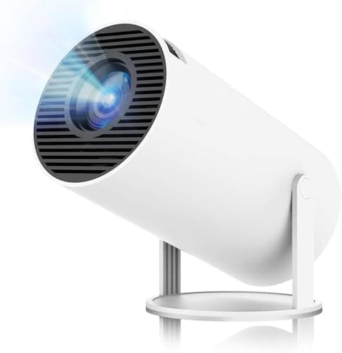 Mini Projector, HY300 PRO Portable Projector, Support 4K 1080P with Dual-Band WIFI6 5G Wireless 5.2 Bluetooth Android 11, 180° Rotatable, Auto Keystone Correction, 35"-130" Screen Video Projector