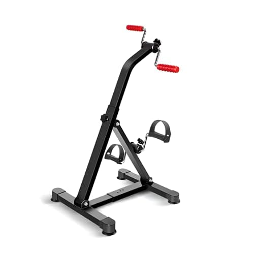 Sparnod Fitness SMB-275 Arm & Leg Mini Exercise Bike, Manual Pedal Rehabilitation Exerciser, Adjustable Resistance, Compact Design with Non-Slip Pedals, Steel Frame, 120kg Capacity