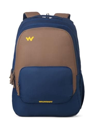 Wildcraft Outlander 45 Laptop Backpack With RainCover for Man & Women, 45L Ideal bags for men Office use/School/College Boys and Girls, 3 Compartment Bag, Navy_Brown