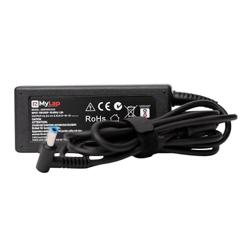 Mylap Blue Pin Hi-Performance HP Blue Pin Laptop Charger 19.5V 3.33A 65W Adapter- Black 1 Year Replacement Warranty