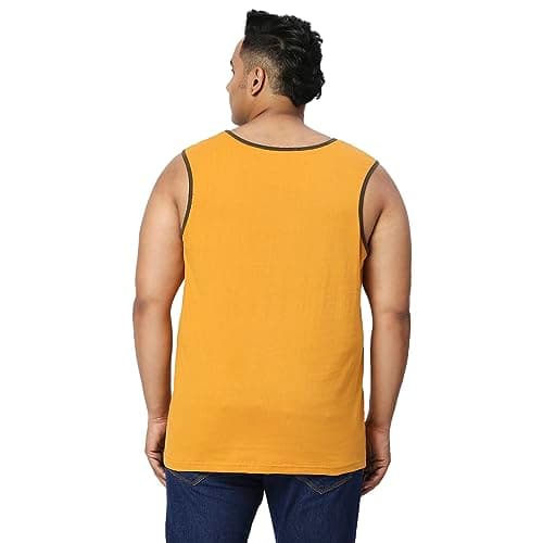 VAISHVIK Mens Big Size Round Neck baniyan 5XL 52 Sleep Home Night wear India Online Amazon Yellow 3