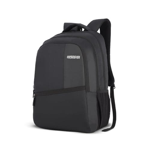 American Tourister Valex | 28L Backpack | 17" Laptop Bag | 2 Compartments | College & Office Backpack for Men and Women | Black | 1 Year Global Warranty
