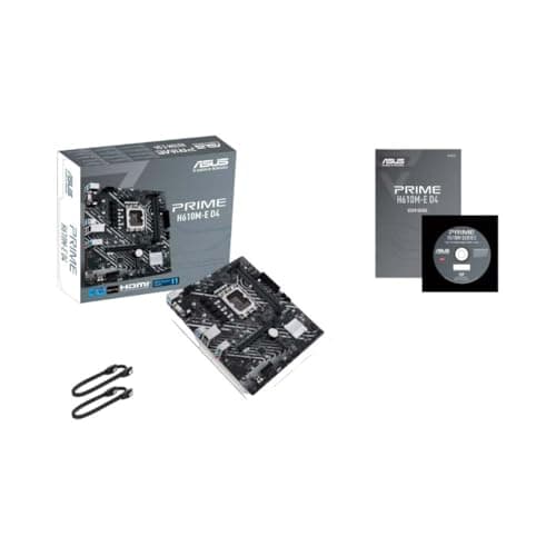 ASUS Prime H610M-E D4 Intel LGA 1700 mic-ATX Motherboard with DDR4, PCIe 4.0, Dual M.2 Slots, Realtek 1 Gb Ethernet, DisplayPort, HDMI, D-Sub, USB 3.2 Gen 1 Ports, SATA 6 Gbps, COM Header, RGB Header 5