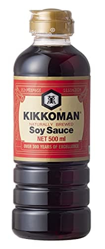 Kikkoman Naturally Brewed Soy Sauce| Made In Japan, All Purpose Seasoning - 4 Ingredients- Soy Beans, Salt, Water, Wheat | Vegetarian, No Added Colour Or Preservatives