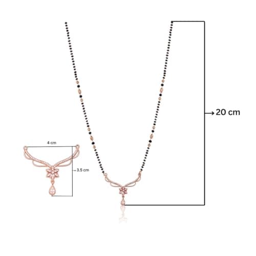 Nilu's Collection Rose Gold Plated Mangalsutra With Black Bead Chain For Women (Style 3) 4