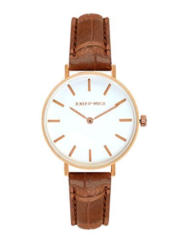 Joker & Witch Faux Leather Unisex Scott & Kira Couple Analog Watch Gift Set For Men And Women, Dial_Black, Band_Rose Gold 3