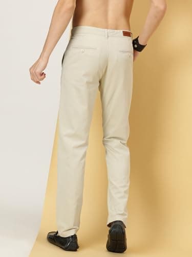 Thomas Scott Men's 100% Cotton Slim Fit Casual Chino Trouser (Cream, 34) 4